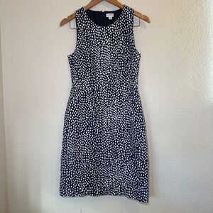 J. Crew Womens 4 Dress Sleeveless Basketweave Oncilla Print Sheath Date Romantic